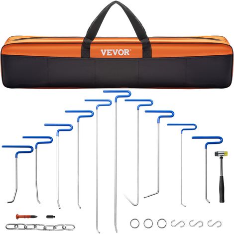 Kit de Débosselage sans Peinture 20PCs, Kit de Tiges pour Débosselage Carrosserie en Inox, avec Marteau, Crochets et Outil de Taraudage, Outil Professionnel de Débosselage pour Bosses Mineures (1/5)
