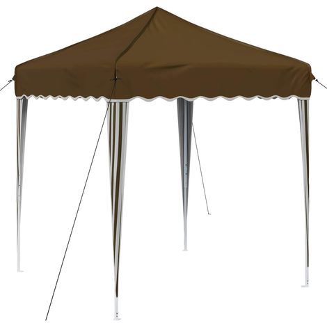 Pop-up Partyzelt 195 x 195 x 245 cm Taupe Oxford-Stoff vidaXL
