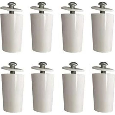 Butées de volet roulant blanc 40 mm - Protection pour volets roulants - Comprend vis et rondelles (8 unités)