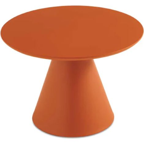 Tavolino rotondo con piano in legno e base in metallo Ruggine - TRIADE Medium (1/2)