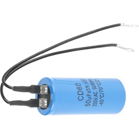 CD60 Betriebskondensator mit Anschlusskabel 250 V AC 50 µF 50/60 Hz für motorbetriebene Luftkompressoren (1/5)