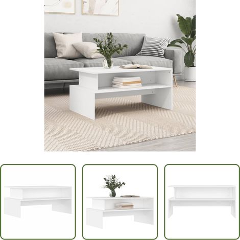 Wohnzimmertisch - Couchtisch Weiß 90x55x42,5 cm Holzwerkstoff (1/5)