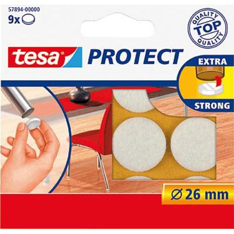 tesa Filzgleiter Weiß (Ø) 26 mm 9 St.