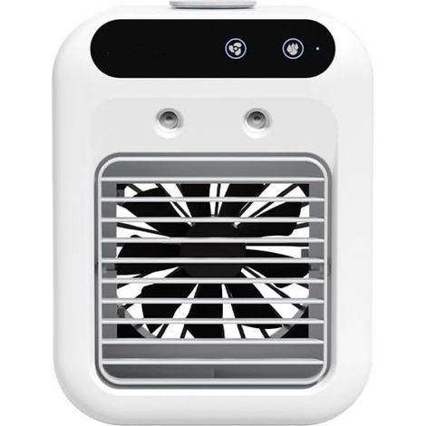 Petit climatiseur portable, branché ou rechargeable, 2 vitesses, 2 modes de pulvérisation, batterie 1800mAh, avec bac à glaçons (1/5)