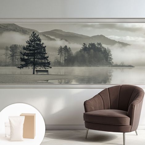 Papier peint intissé pour salon chambre à coucher peint imprimé pour mur - Colle incluse gratuite Paysage romantique 250x104 cm (1/5)