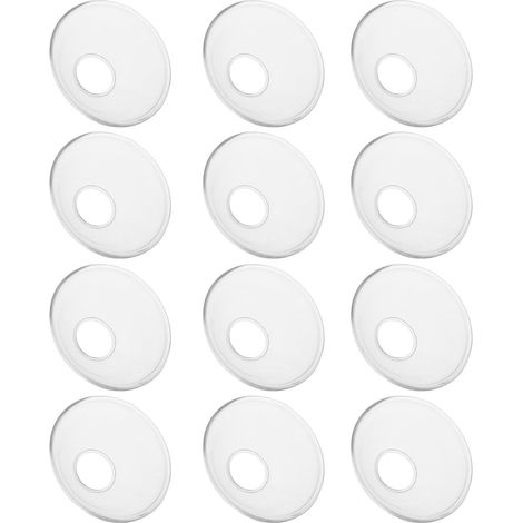 12pcs Protège-Bougie en Verre Transparent Anneau Récupérateur de Cire pour Bougies, Élégant et Pratique, pour Maison et Hôtel, Protège de Cire (1/5)