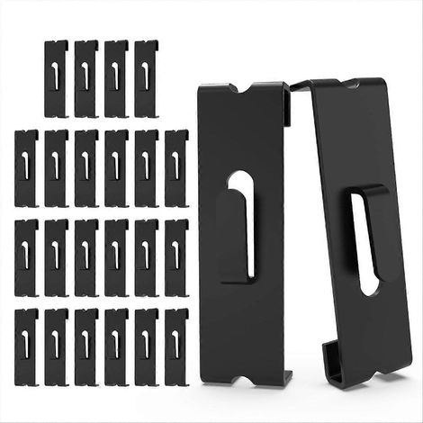 Set mit 24 Wandhaken für Zäune, Haken für Drahtgitterpaneele, schwarze Wandhaken (1/5)