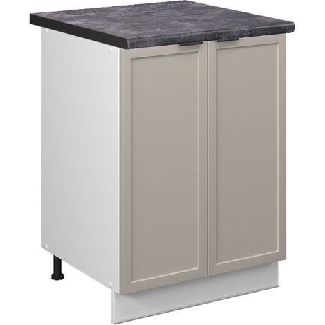 Meuble bas de cuisine Fame-Line, GrisBeige, 60 cm, PT Anthracite, Vicco