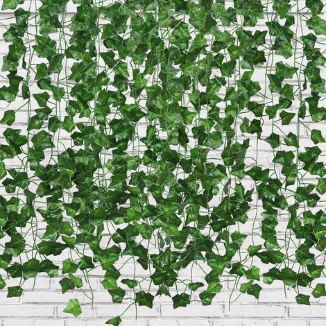 LEDANDER Plante grimpante artificielle en lierre de 2,2 m, plante suspendue artificielle, fausse vigne de lierre pour la décoration murale de la maison ou de la chambre