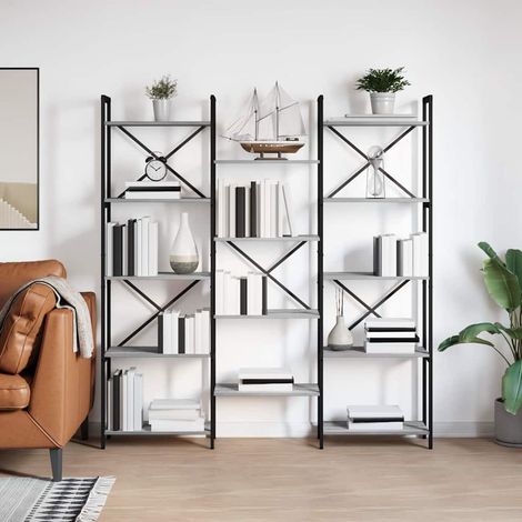Bücherregal Grau Sonoma 156 x 25 x 167 cm Holzwerkstoff (1/5)