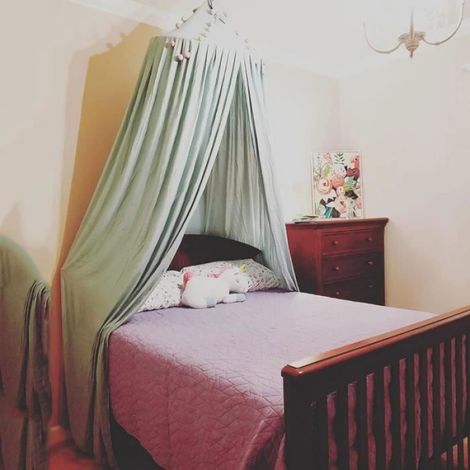 Ciel de lit pour bb, Moustiquaire en dentelle,Pour fille - Lit baldaquin - Rideau de lit pour lecture de jeu, chambre (1/4)