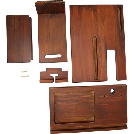 Station d'accueil pour téléphone, porte-clés multifonction en bois, porte-lunettes, support de rangement pour bureau ou table de chevet