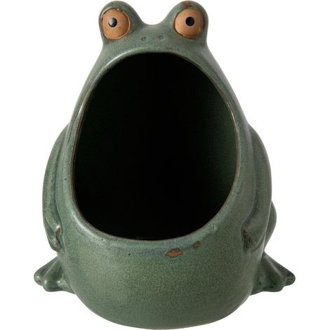 Cache-Pot Grenouille en Grès "Enzo" 20cm Vert (1/4)