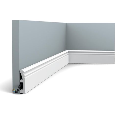 Orac – Plinthe intemporelle SX195 – Moulure décorative en polyuréthane – Longueur 200 cm – Largeur 8 cm – Finition peinte pour protection UV