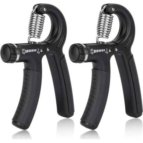 2 Hand Grip,Exerciseur de Doigts Résistance Réglable 10-50 kg Poignée de Main Exercice Musculation/Pince de noir HAND GRIP (1/5)