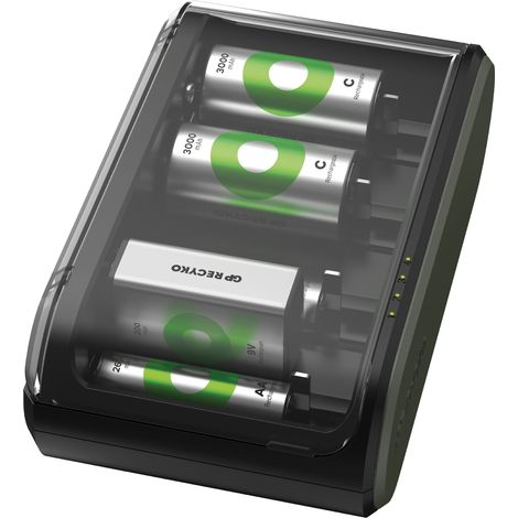 GP ReCyko USB-Akku-Ladegerät B631für AAA, AA, C, D, 9V NiMH Akkus
