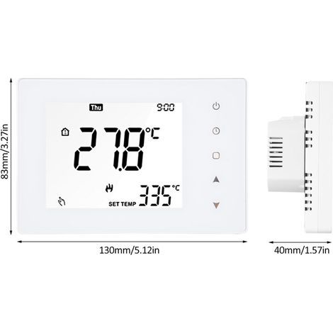 5A thermostat intelligent programmation hebdomadaire écran LCD écran tactile chauffe-eau thermostat régulateur de température ambiante TP818WHP blanc-- (1/5)