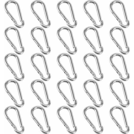 25 Karabiner, 40 x 4 mm kleine Karabiner, Schlüsselring-Karabiner für Rucksäcke, Hundeleinen, Camping, Angeln, Reisen (1/5)