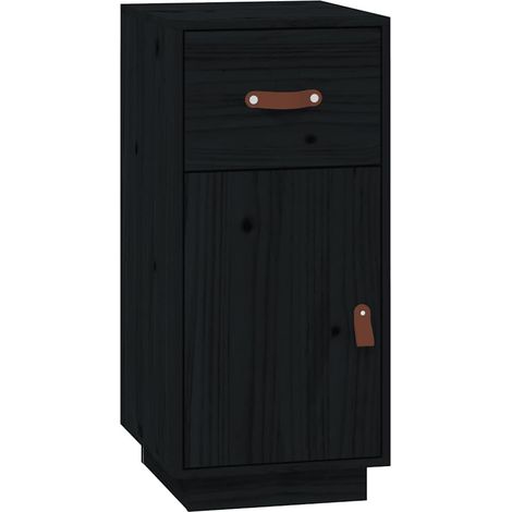 Maison Exclusive - Credenza Nera 34x40x75 cm in Legno Massello di Pino