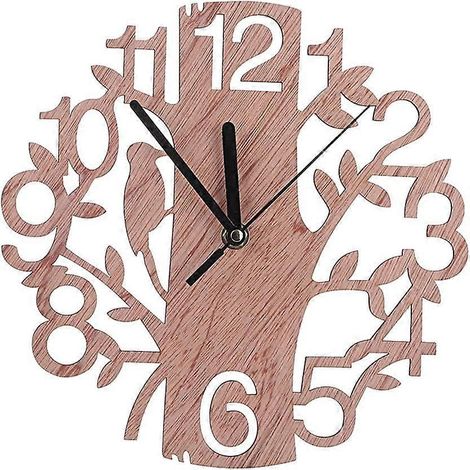 Horloge en bois 3D, diamètre environ 22 cm (1/4)