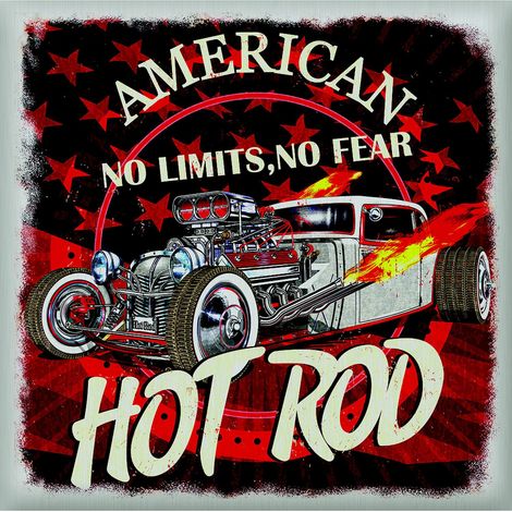 Sticker Vintage Voiture American Hot Rod « Dragster » - 1 planche 30 x 30 cm (1/5)