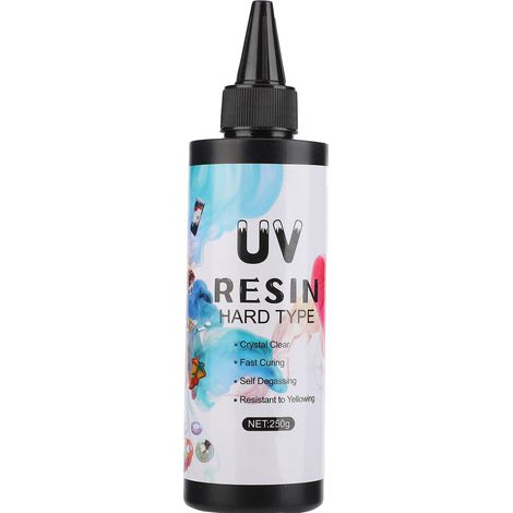 Résine UV transparente anti-jaunissement, durcissement rapide, colle UV claire 250g pour décorations artisanales DIY fait main. (1/5)