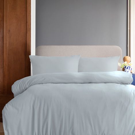 Housse de Couette 3 pièces Super Douce 155x220 cm + 2 taies d'oreiller 40x80 cm, 100% Microfibre brossée, Gris (1/5)