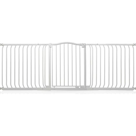 Bettacare Curved Top Dog Gate, 197cm - 206cm, Matt White, Pressure Fit Pet Gate for Dog and Puppy, Pet and Dog Barrier