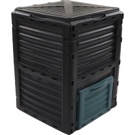 Composteur 300L avec couvercle supérieur à charnière et aérations pour jardin et cuisine, bac à compost robuste, grande capacité, idéal extérieur. (1/5)