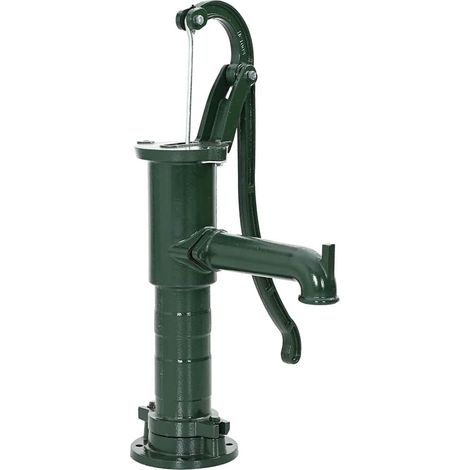 Pompe à eau manuelle de jardin en fonte verte, aspiration jusqu’à 6 m, 65 x 53 x 16 cm - PANGIVO (1/5)