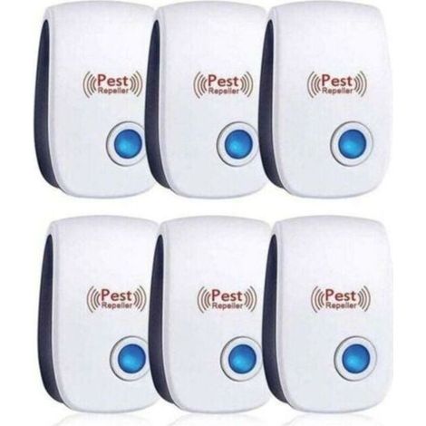 Répulsif à ultrasons pour souris, lot de 6, efficace contre les souris, rats, mouches, moustiques, insectes nuisibles, araignées et cafards, sûr et non toxique