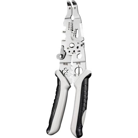 Dénudeur de fils multifonction — Outil professionnel de dénudage, coupe-câble portable, pince à sertir pour électricien (avec loquet de verrouillage métallique) (1/5)