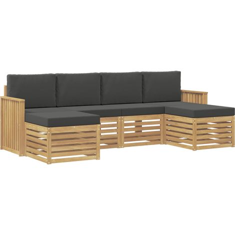 Outdoor Sofa Set 6 pcs White and Anthracite 249 x 122.5 x 73 cm vidaXL (1/5)