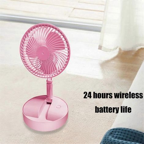 Ventilateur sur pied télescopique pliable, 4 vitesses de ventilation, blanc (1/5)