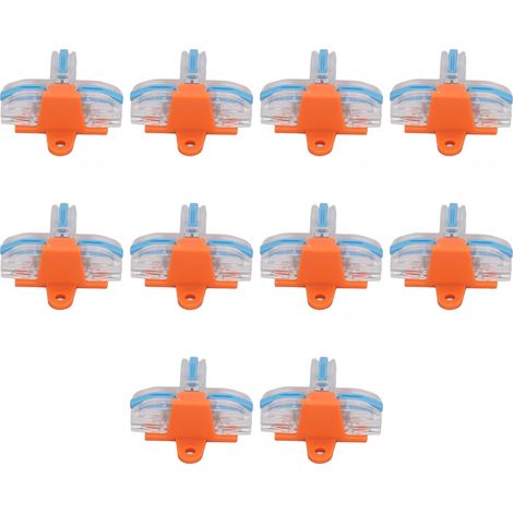 Lot de 10 connecteurs de fils en T, boîtier en cuivre PC transparent, bornier à épissure rapide, bleu (1/5)