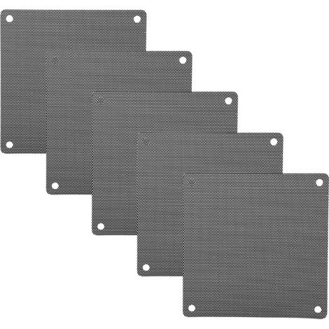 Lot de 5 housses de protection anti-poussière pour ventilateur d'ordinateur PC en PVC noir (12 x 12 cm).