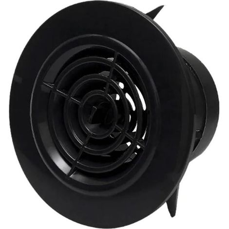 125 mm Grille d'aération ronde noire, grille de ventilation réglable en ABS for salle de bain, bureau, conduit d'aération mural, grille d'aération (1/5)