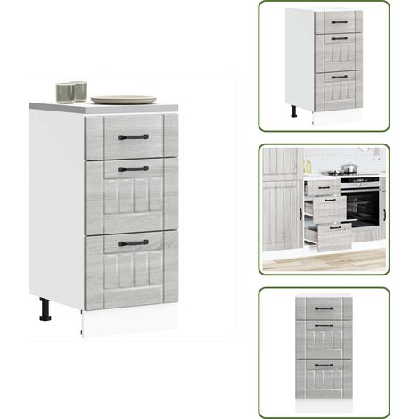 Küchen-Unterschrank Lucca Grau Sonoma Holzwerkstoff - Küchenunterschrank - Küchenunterschränke - Spülenunterschrank - Unterschrank Für Küche (1/5)