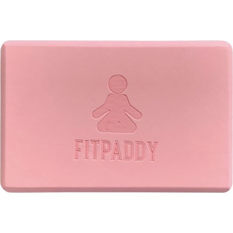 FITPADDY Mattoncini Yoga Rosa in EVA Espanso, Set di 2 Blocchi per Yoga 220x150x75mm