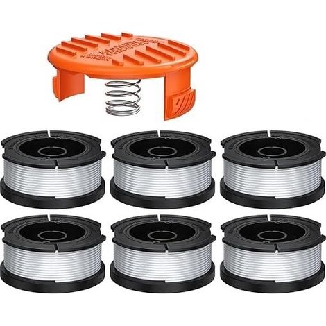 Convient pour Black & Decker – bobine en nylon de 10 m – diamètre 1,6 mm – compatible avec coupe - filet – a6481 - xj, lot de 6 (1/5)