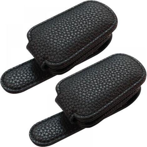 (Black)2 Car Glasses Holder for Vehicle Sun Visor Magnetic Eyeglass Holder Clip (1/5)