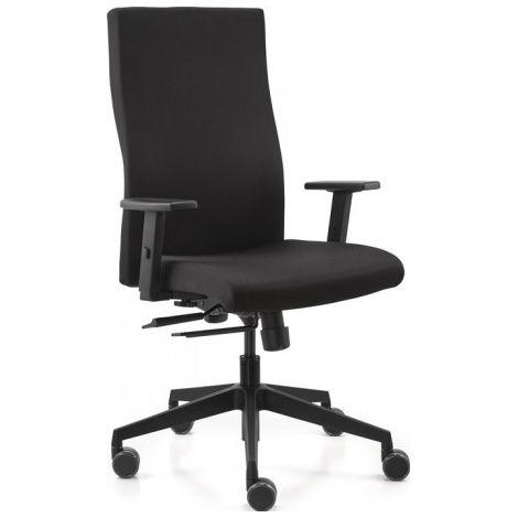 Chaise de bureau pivotante avec technologie synchrone noir 420-530 mm avec accoudoirs, capacité de charge 125 kg DAUPHIN