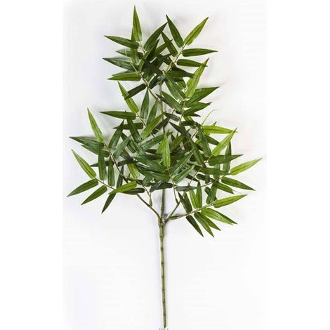 Branche de Bambou oriental artificiel H 56 cm 131 petites feuilles