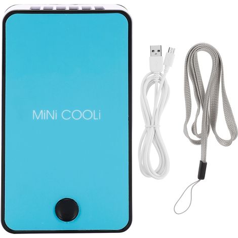 Ventilateur sans pales portable, mini climatiseur USB, souffleur pour séchage de cils greffés, bleu (1/5)