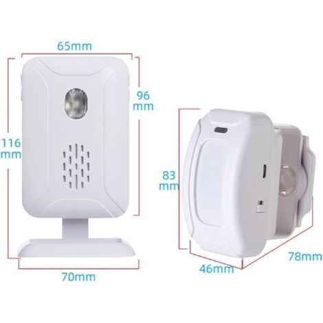 Détecteur de Mouvement sans Fil avec détecteur de Mouvement, Carillon d'alarme de sécurité pour Magasin, Bureau, Maison, Alarme de Garage (1/3)