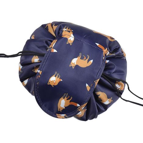 Kosmetiktasche, Organizer mit Kordelzug, praktisches Einzelteil, Kosmetiktäschchen für faule Frauen (Dunkelblau) (1/4)