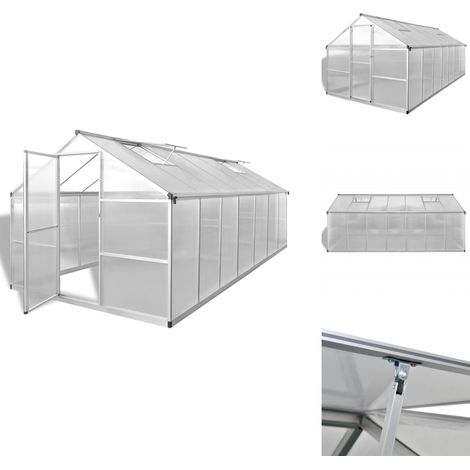 Serre Aluminium renforcé 10,53 m² - Serre De Jardin - Serre Aluminium - Serre Polycarbonade - Abri Jardin - Protection Plantes