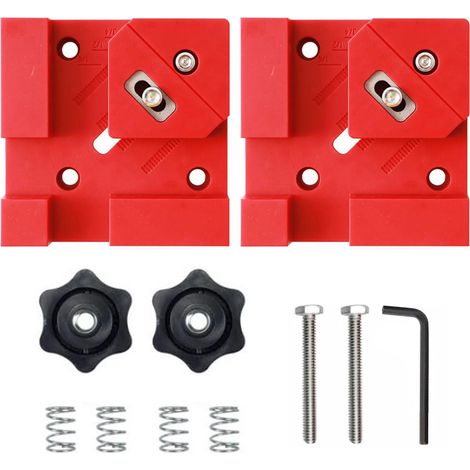2 Stück Multifunktions 90° Winkelspanner für Holz- & Möbelmontage Rot