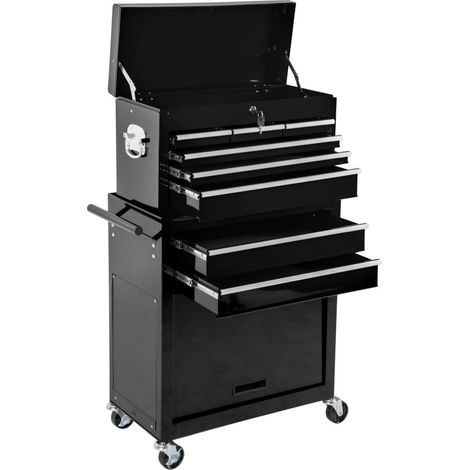 Carrello da officina a 8 cassetti nero 3408117