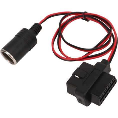 OBD2-Zigarettenanzünderstecker-Adapter, 16-poliger T-Stecker (weiblich), Stromkabel für Fahrzeuge mit OBD